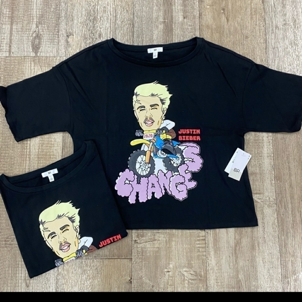 𝅺JUSTIN Bieber 2020 Changes Tour Crop Graphic Tee in Black - Picture 2 of 9